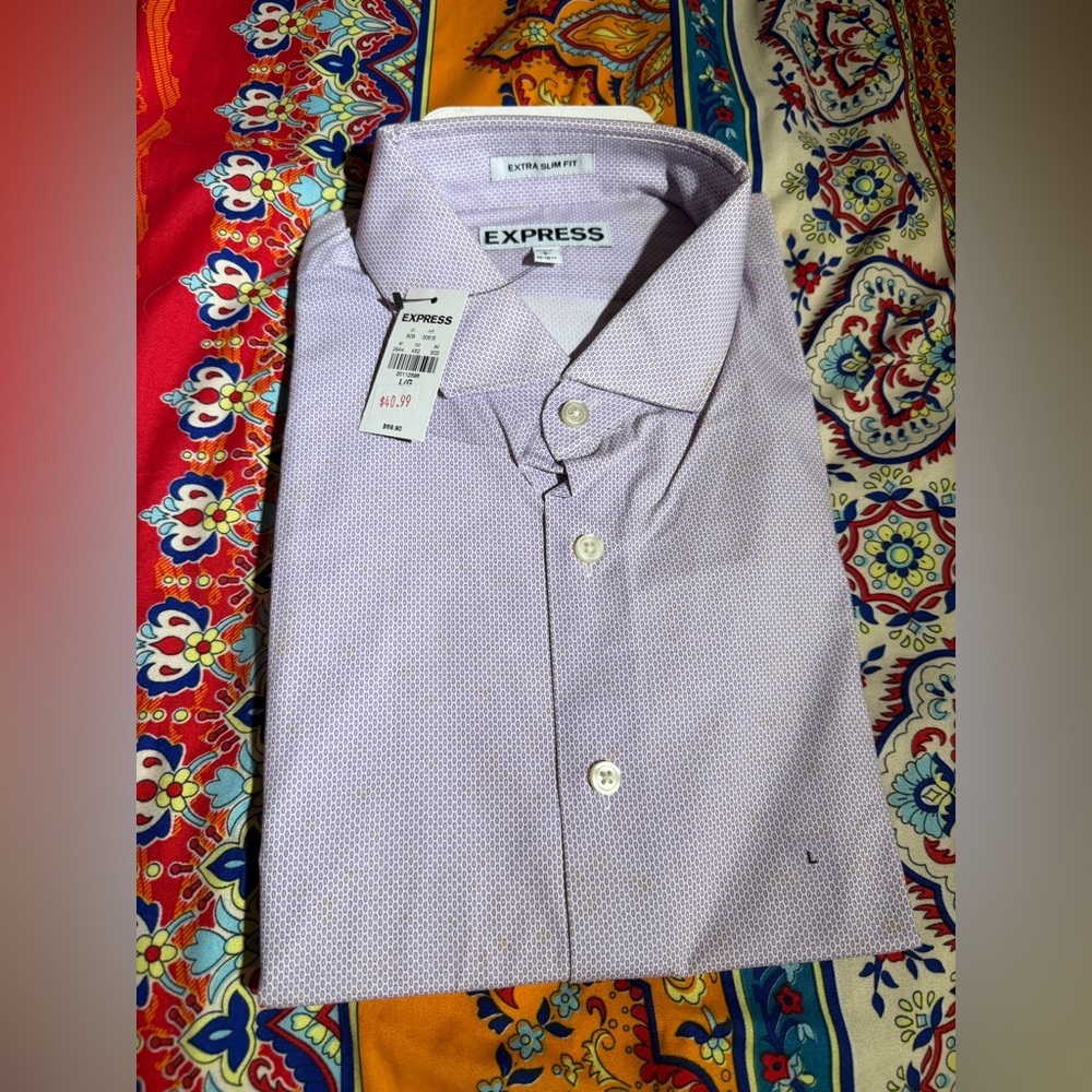 Express Men's Lavender Dress Shirt